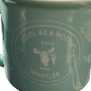MUG 'Cool As A Moose ' Since 1986 Whistler BC Teal Coffee Tea Cup Ceramic 12 oz
